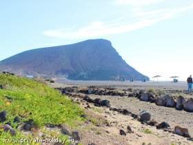 Playa la Tejita, der meistgesehene Strand Teneriffas neben der Montana Roja
