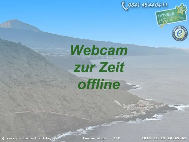 Webcam auf die Nordküste von Teneriffa