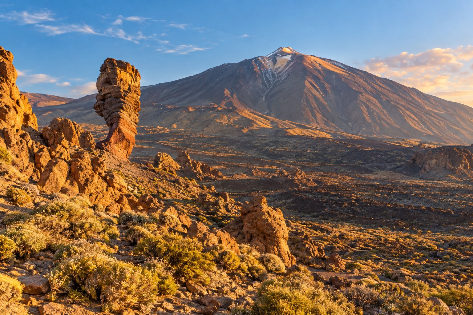 De Teide in het gouden avondlicht, Tenerife