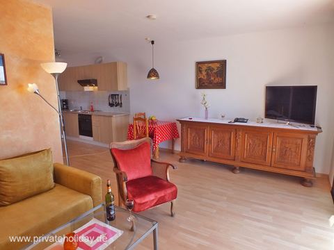 Living area with TV and kitchenette – El Sauzal, Tenerife