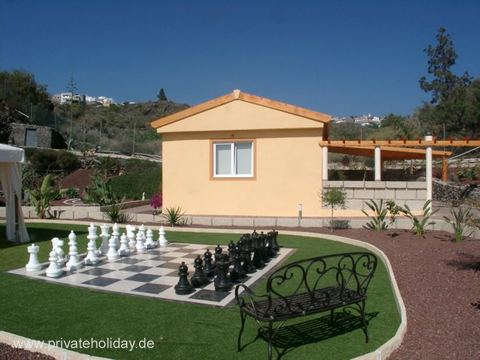 Boules court with giant chessboard and bench – Chio, Tenerife