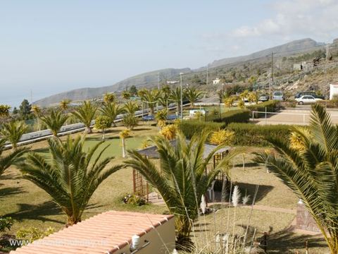 Palm garden with sea view and mountain backdrop – Chio, Tenerife