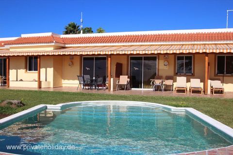 Outdoor pool in front of apartment with parasols – Chio, Tenerife