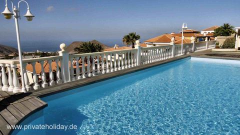 Outdoor pool with sea view and white railing – Chayofa, Tenerife