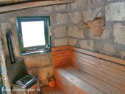Sauna with wooden benches and stove – Guía de Isora, Tenerife