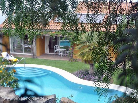 Pool mit Liege und überdachter Terrasse – Tacoronte, Teneriffa