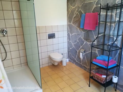 Bathroom with shower and towel rack – La Matanza, Tenerife