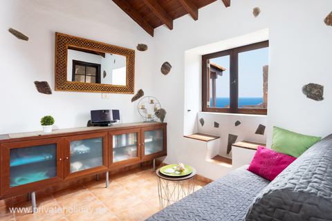 Living room with sea view and sideboard – Igueste de San Andrés, Tenerife