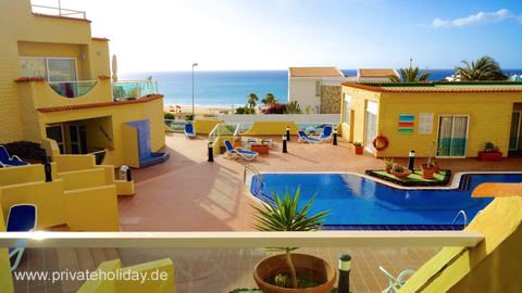 Balcon avec vue sur mer et piscine – Costa Calma, Fuerteventura