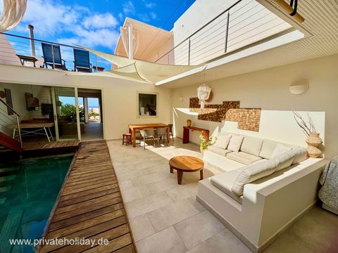 Pool terrace with sofa and staircase – Costa Calma, Fuerteventura