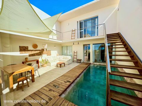 Courtyard with pool, sofa and outdoor stairs – Costa Calma, Fuerteventura