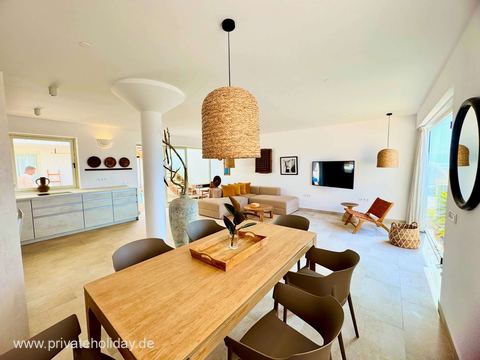 Living and dining area with TV and patio door – Costa Calma, Fuerteventura