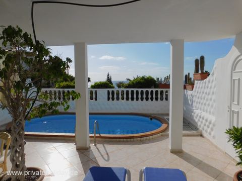 Covered terrace with private pool and sea view – Costa Calma, Fuerteventura