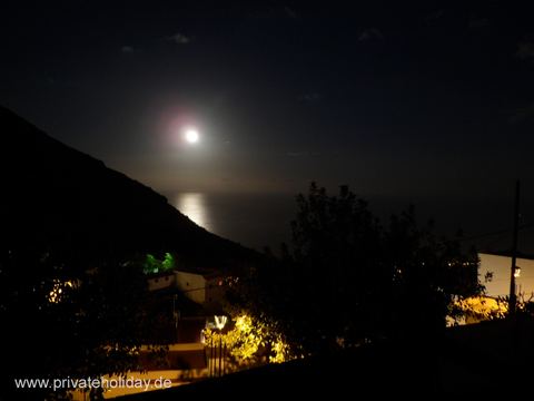 Sea view at night with moon – Igueste de Candelaria, Tenerife