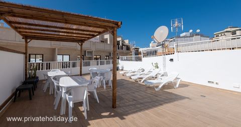 Dachterrasse mit Pergola und Sonnenliegen – Los Cristianos, Teneriffa