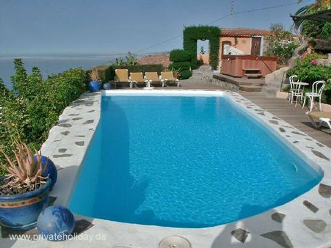 Privatpool mit Meerblick und Liegen – Guía de Isora, Teneriffa