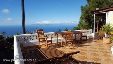 Terrasse mit Esstisch und Meerblick – Chio, Teneriffa