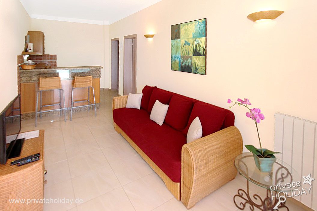 Salon z kanapą i otwartą kuchnią – Chio, Tenerife