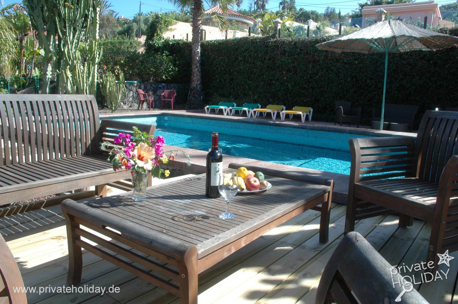 Terras met zwembad en zithoek – La Matanza, Teneriffa