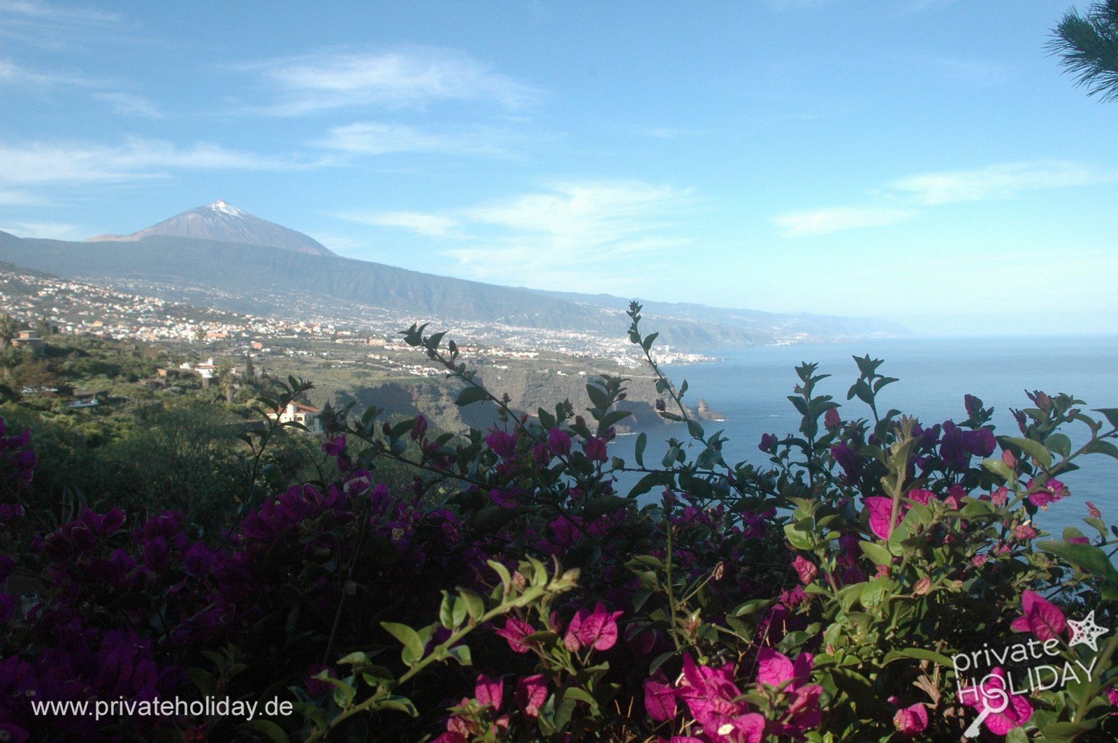 Jardin avec bougainvilliers et vue sur la côte – La Matanza, Ténérife