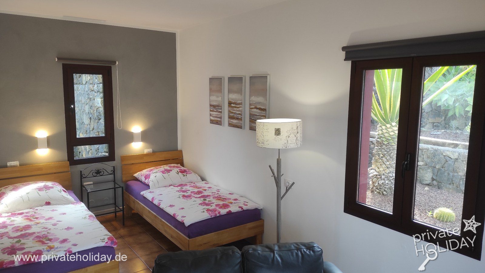 Chambre avec deux lits simples et fenêtre – La Matanza, Ténérife