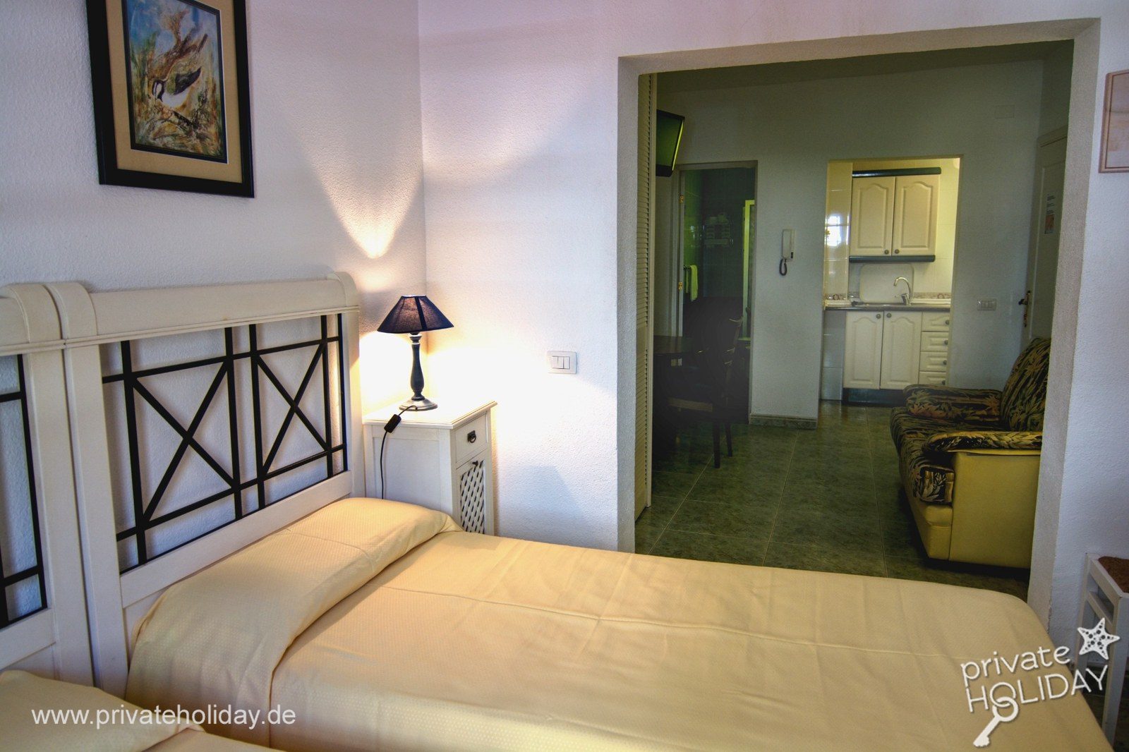 Chambre avec lit simple et ouverture sur le séjour – Los Cristianos, Ténérife
