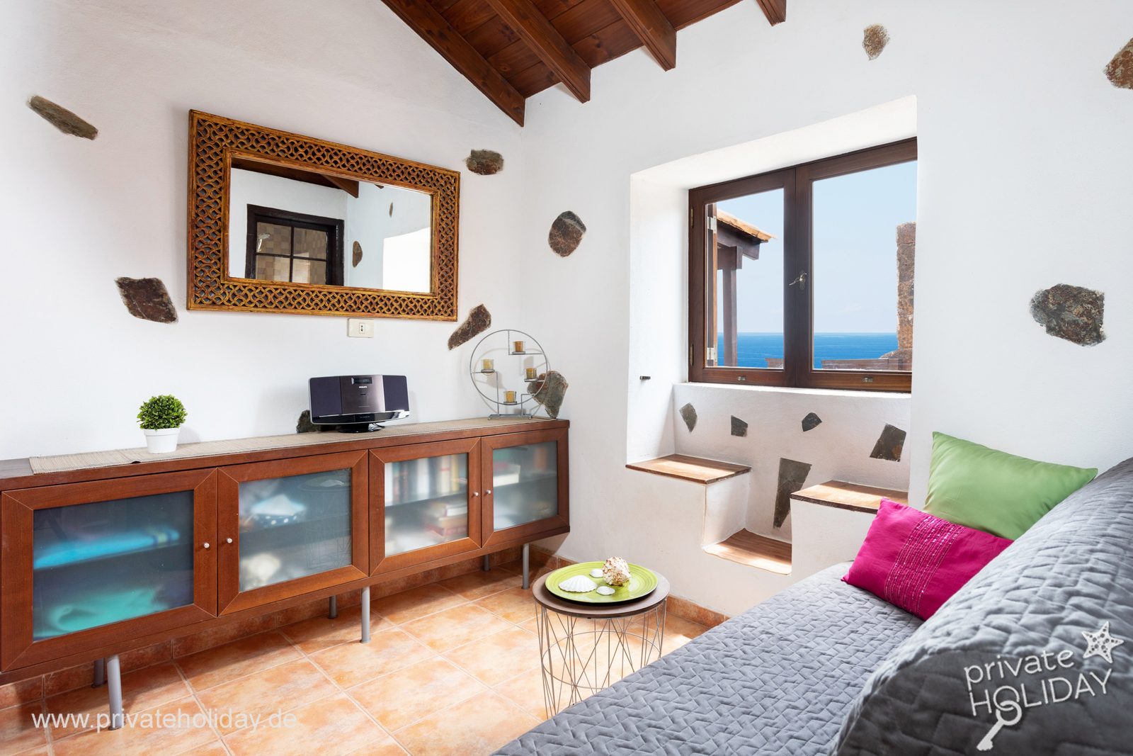 Soggiorno con vista mare e credenza – Igueste de San Andrés, Tenerife
