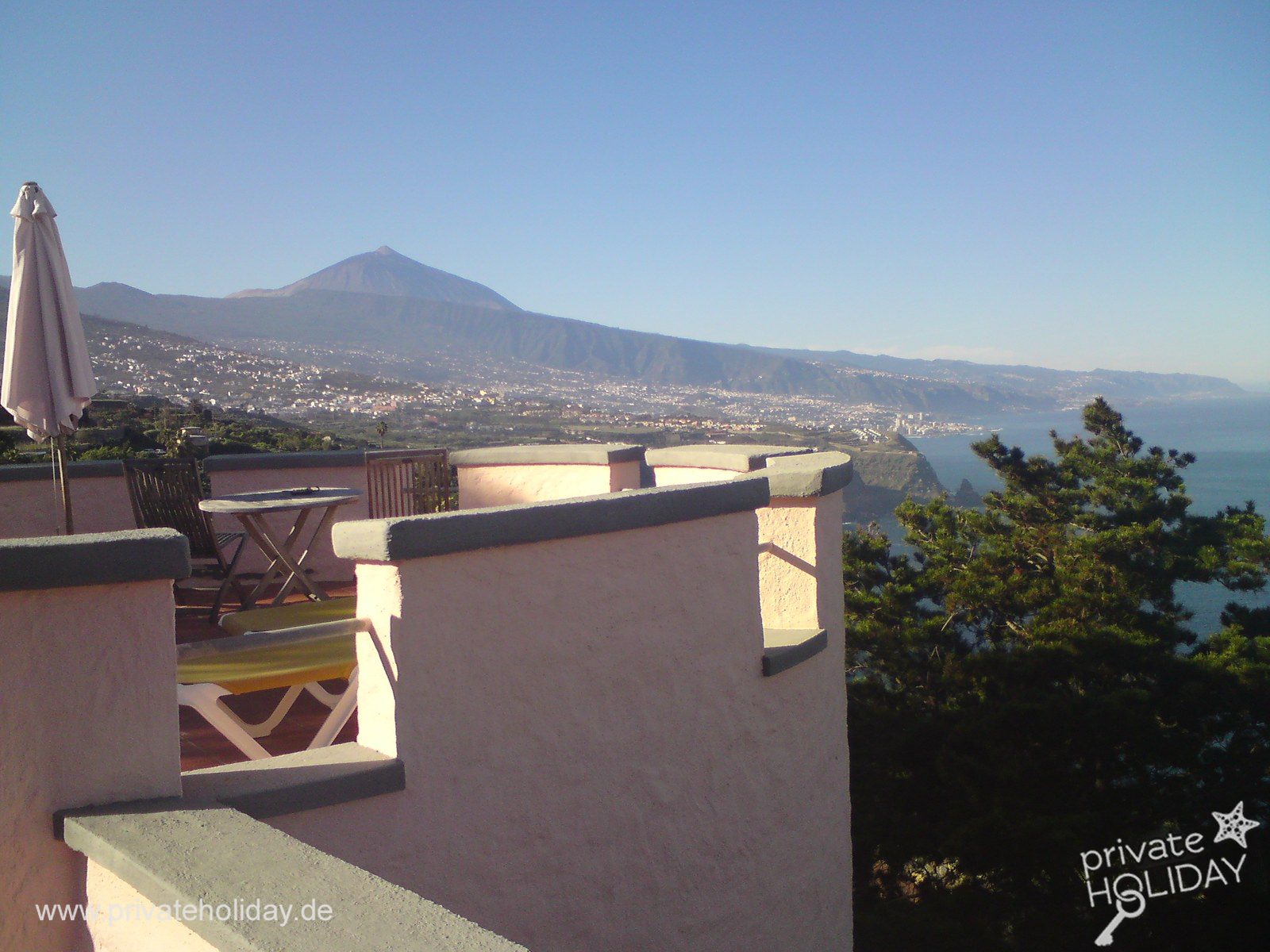 Terrasse avec transat et vue sur la mer – La Matanza, Ténérife