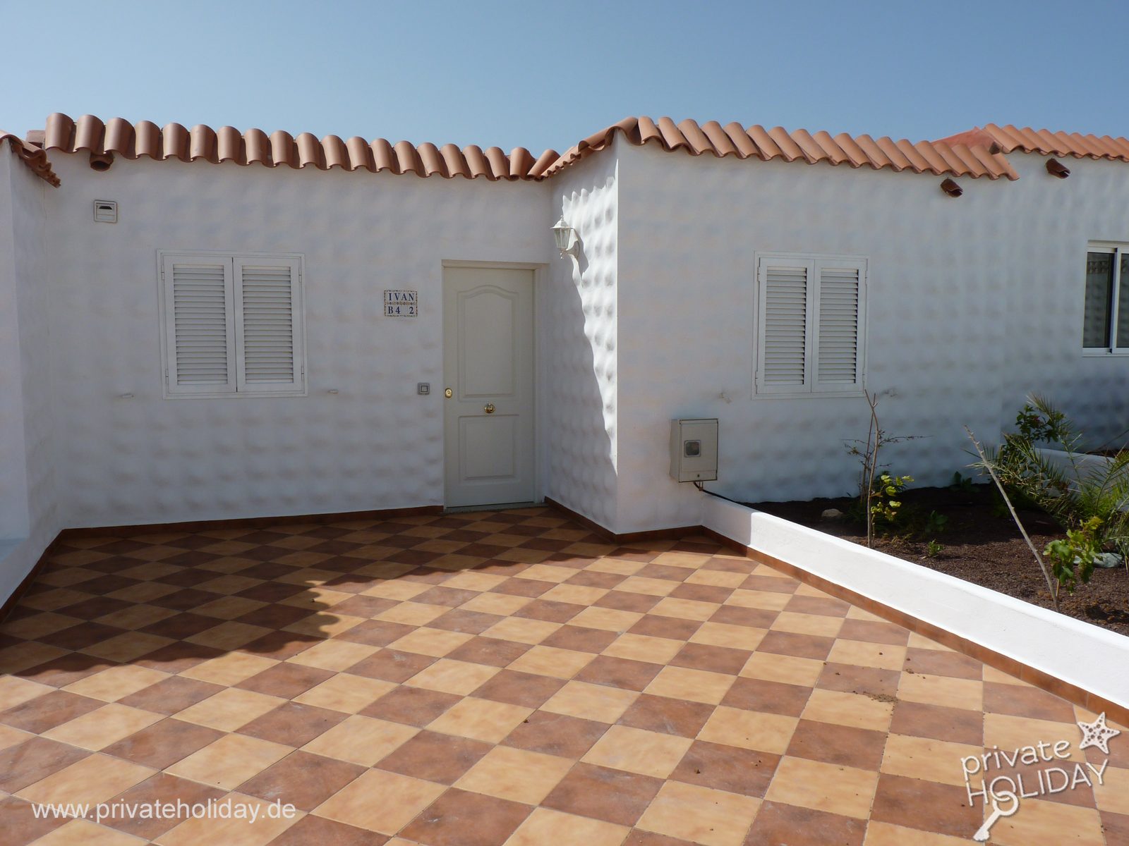 Terrasse avec sol carrelé et façade – Costa Calma, Fuerteventura