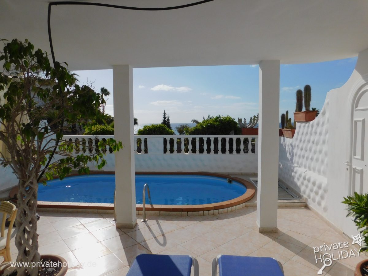 Terrazza coperta con piscina privata e vista mare – Costa Calma, Fuerteventura