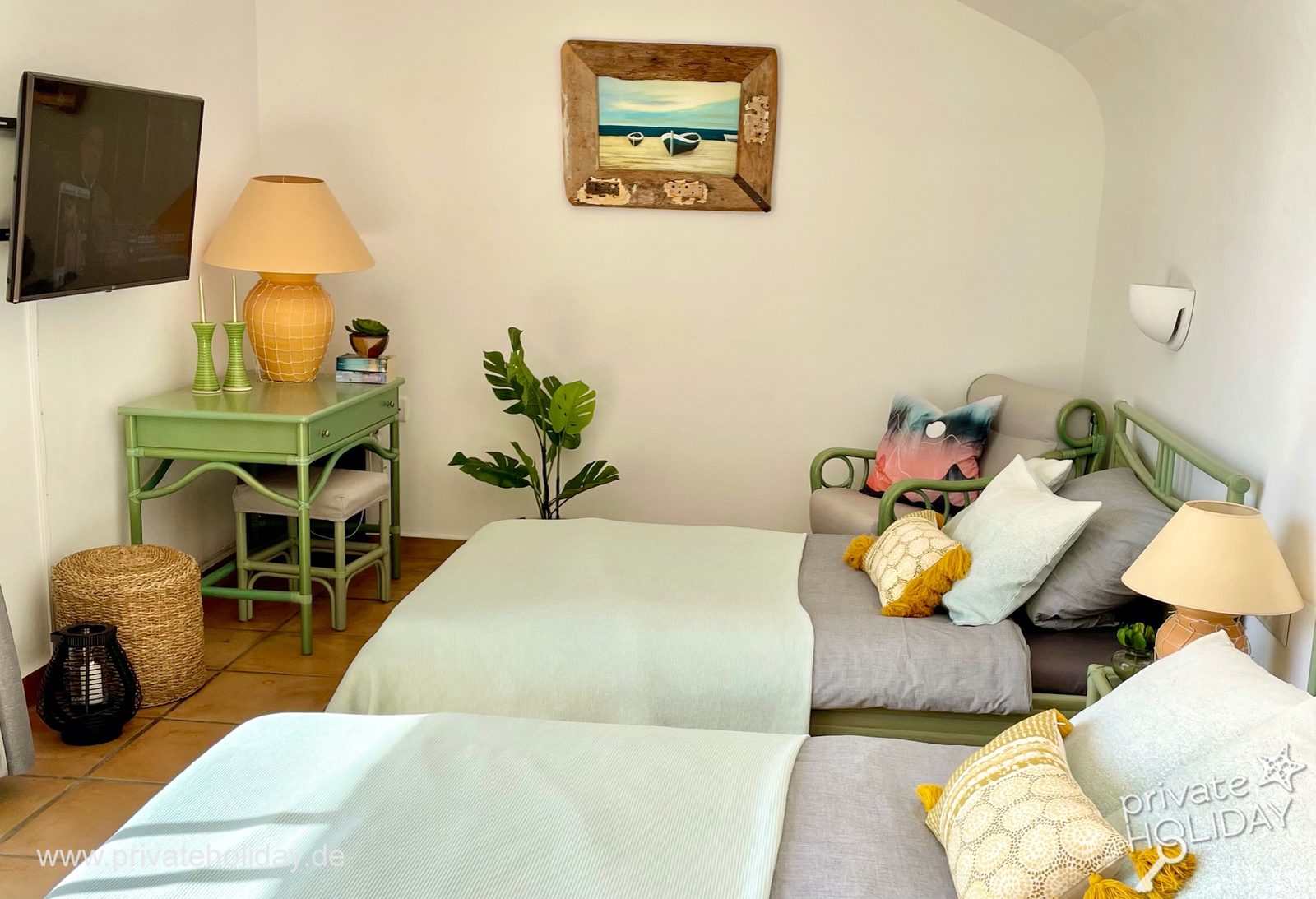 Chambre avec deux lits simples et télévision – Costa Calma, Fuerteventura